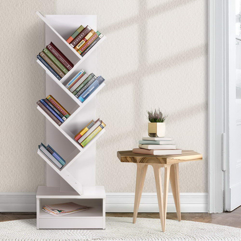 Artiss Tree Bookshelf 7 Tiers - ECHO White Chez Guru
