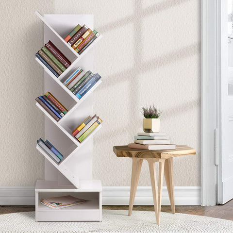 Artiss Tree Bookshelf 7 Tiers - ECHO White Chez Guru