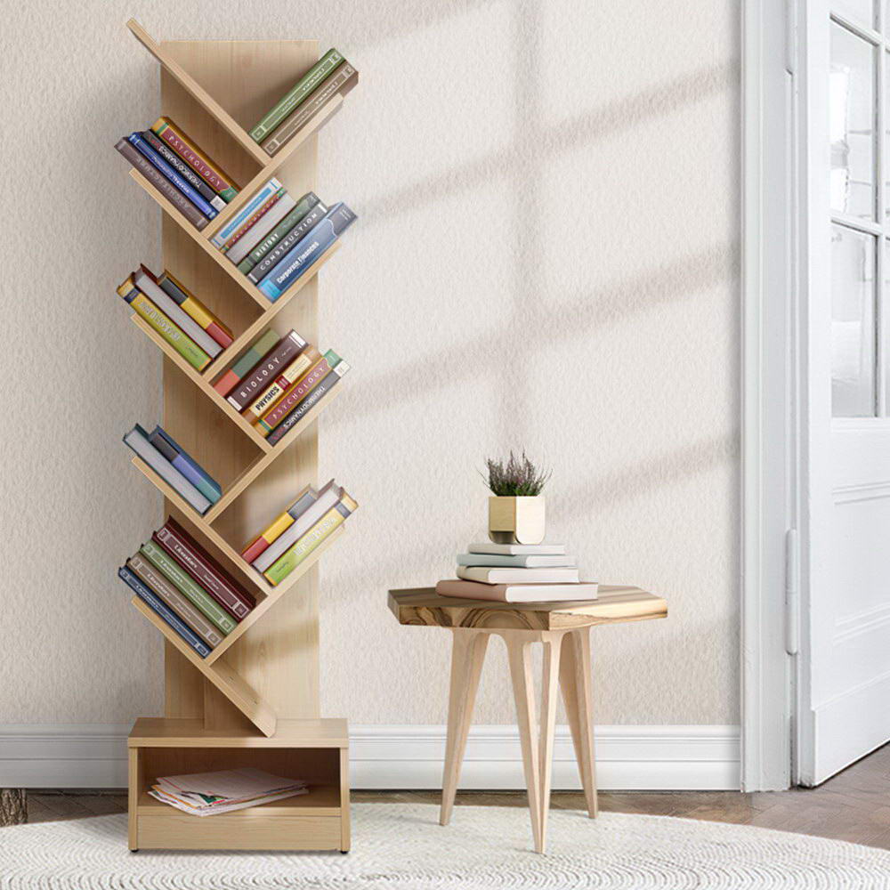 Artiss Tree Bookshelf 9 Tiers - ECHO Oak Chez Guru