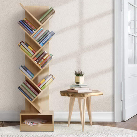 Artiss Tree Bookshelf 9 Tiers - ECHO Oak Chez Guru