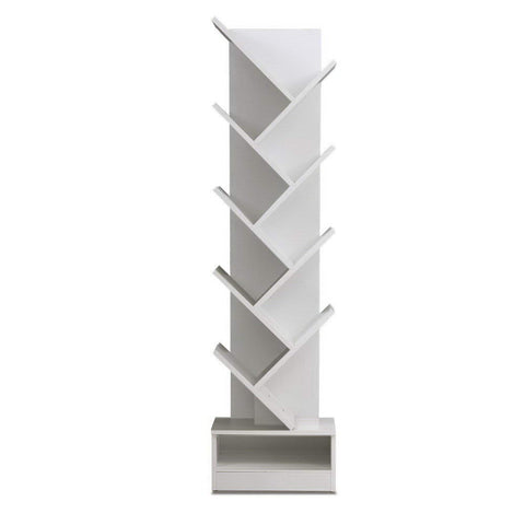 Artiss Tree Bookshelf 9 Tiers - ECHO White Chez Guru