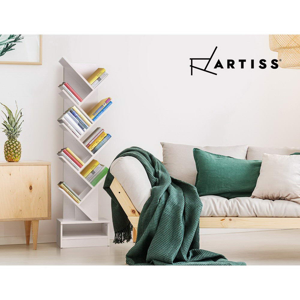 Artiss Tree Bookshelf 9 Tiers - ECHO White Chez Guru
