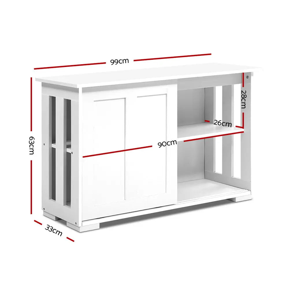 Artiss Buffet Sideboard Sliding Doors - SERA White Chez Guru