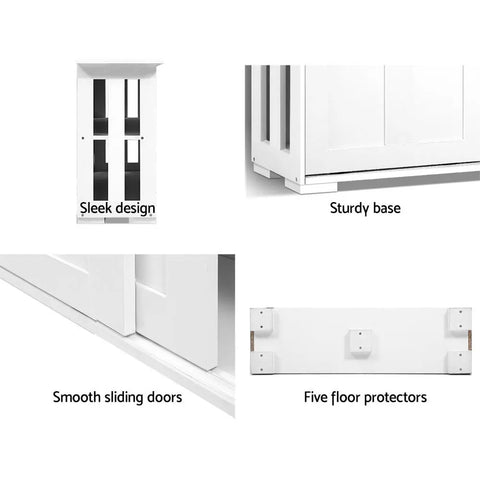 Artiss Buffet Sideboard Sliding Doors - SERA White Chez Guru