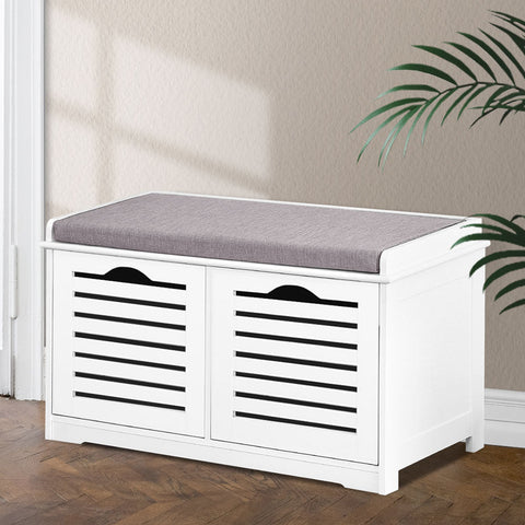 Artiss Shoe Rack Cabinet Bench White Caye Chez Guru