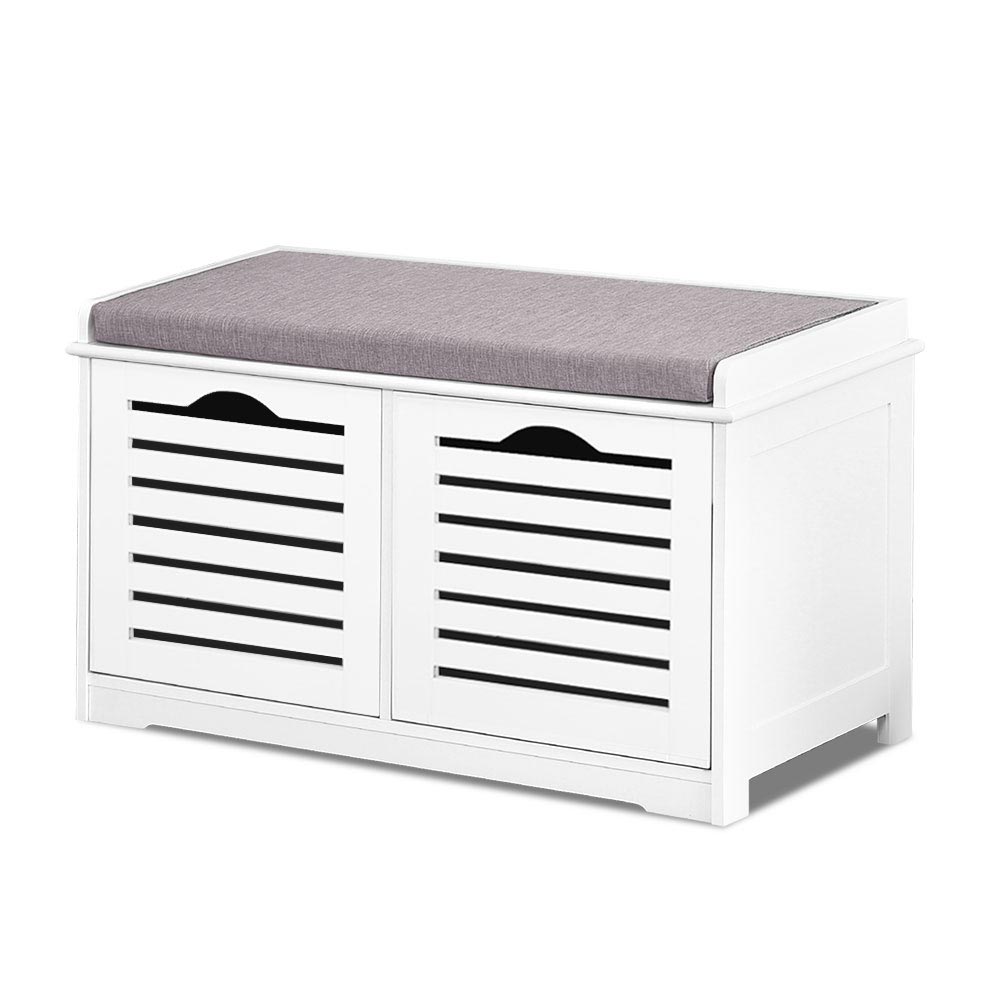Artiss Shoe Rack Cabinet Bench White Caye Chez Guru