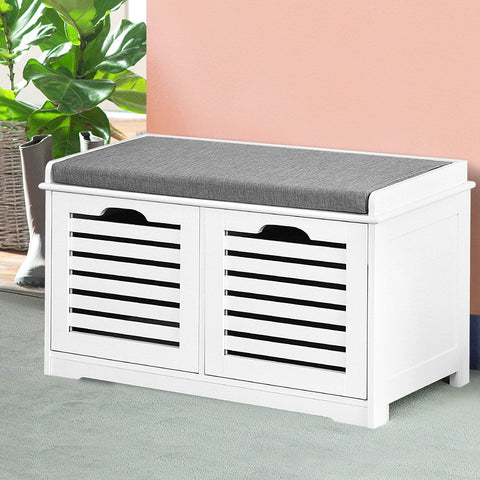 Artiss Shoe Rack Cabinet Bench White Caye Chez Guru