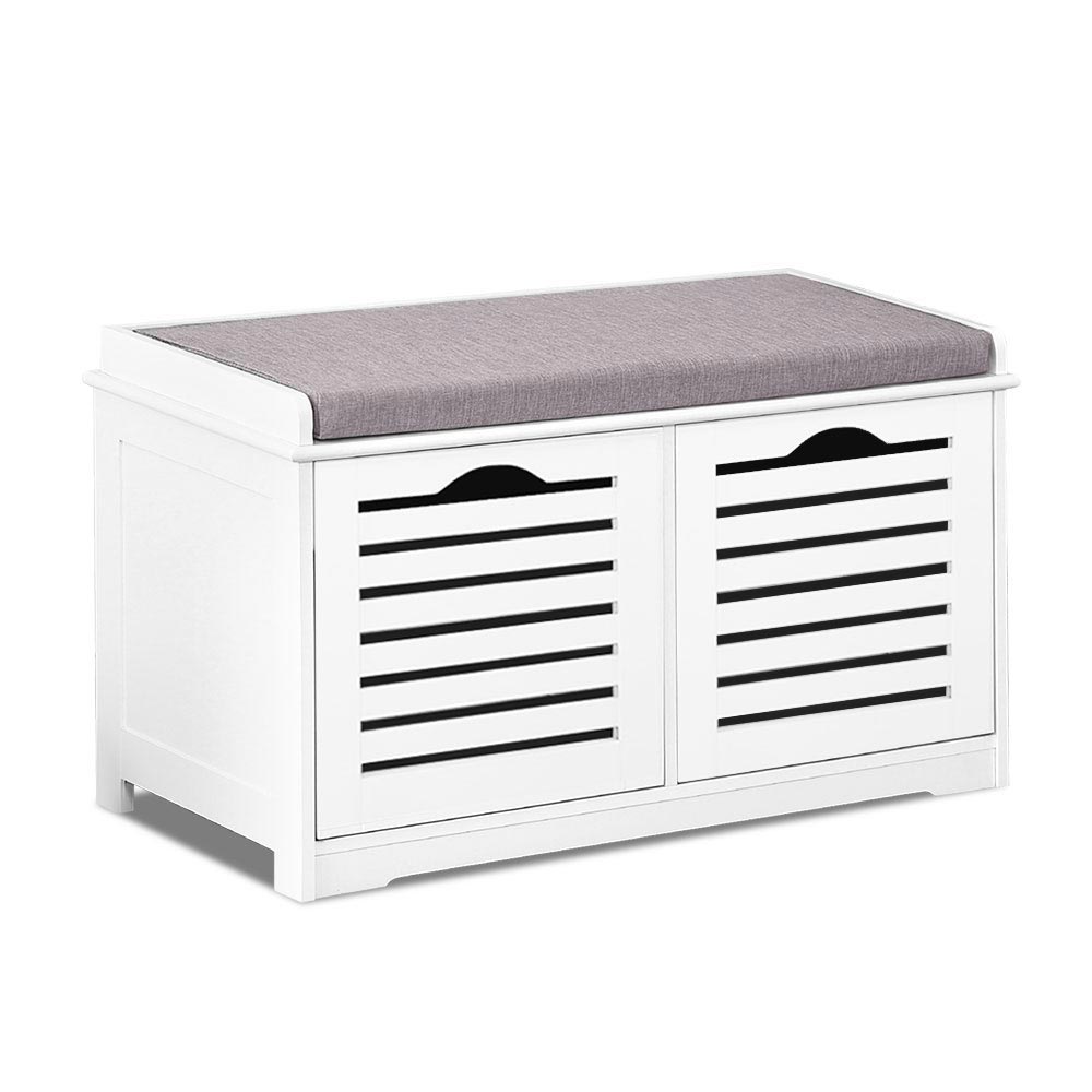 Artiss Shoe Rack Cabinet Bench White Caye Chez Guru