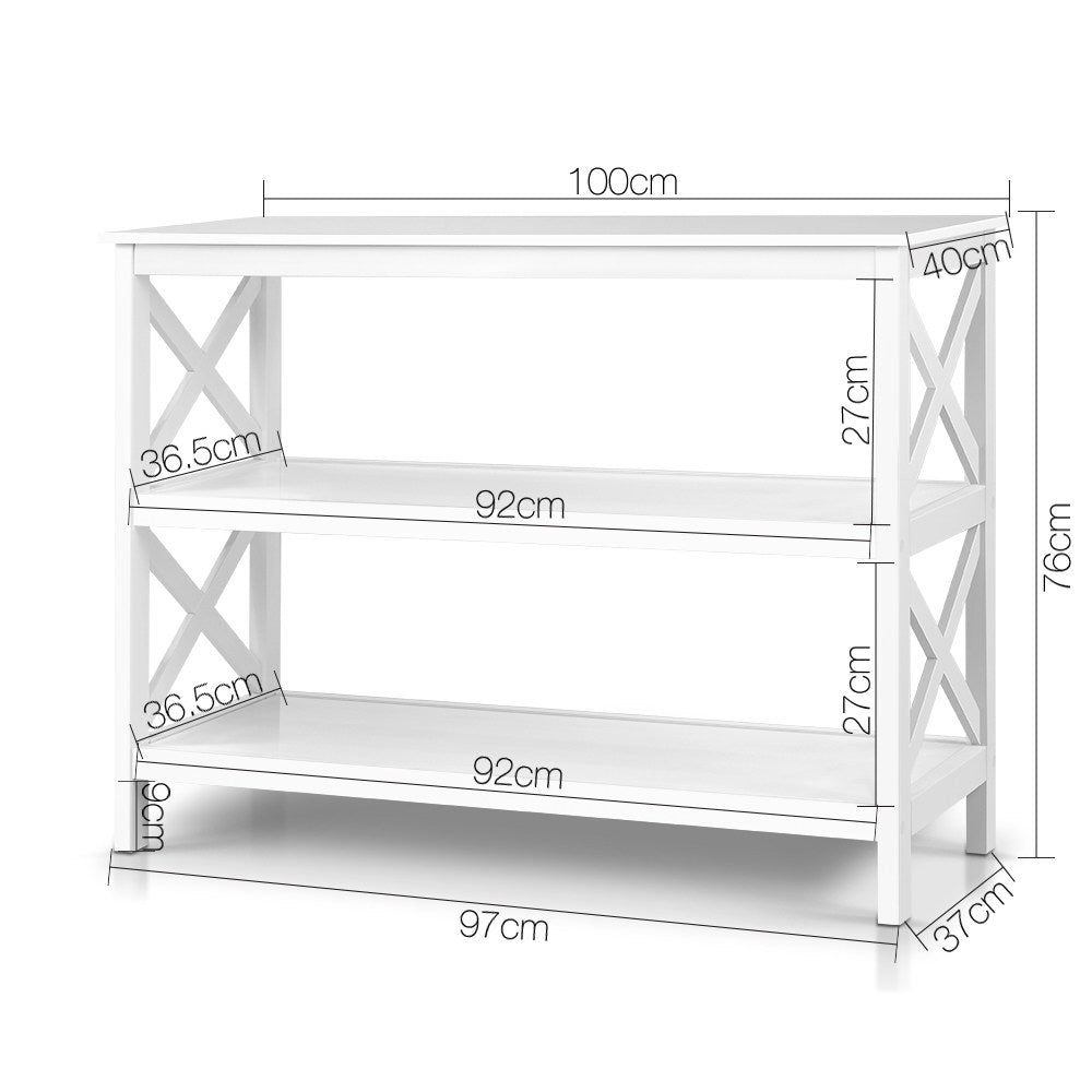 Artiss Console Table 3-tier White Polly - Chez Guru