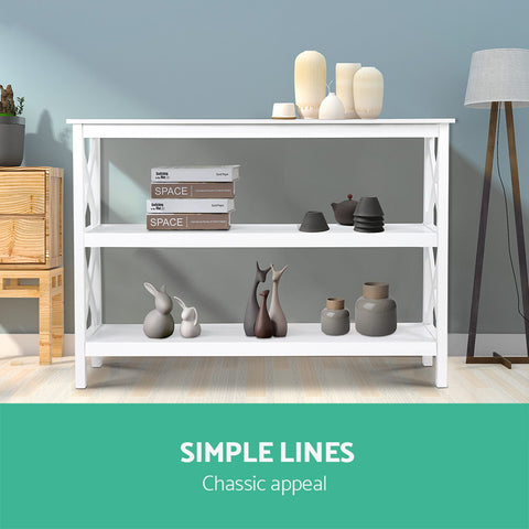 Artiss Console Table 3-tier White Polly - Chez Guru