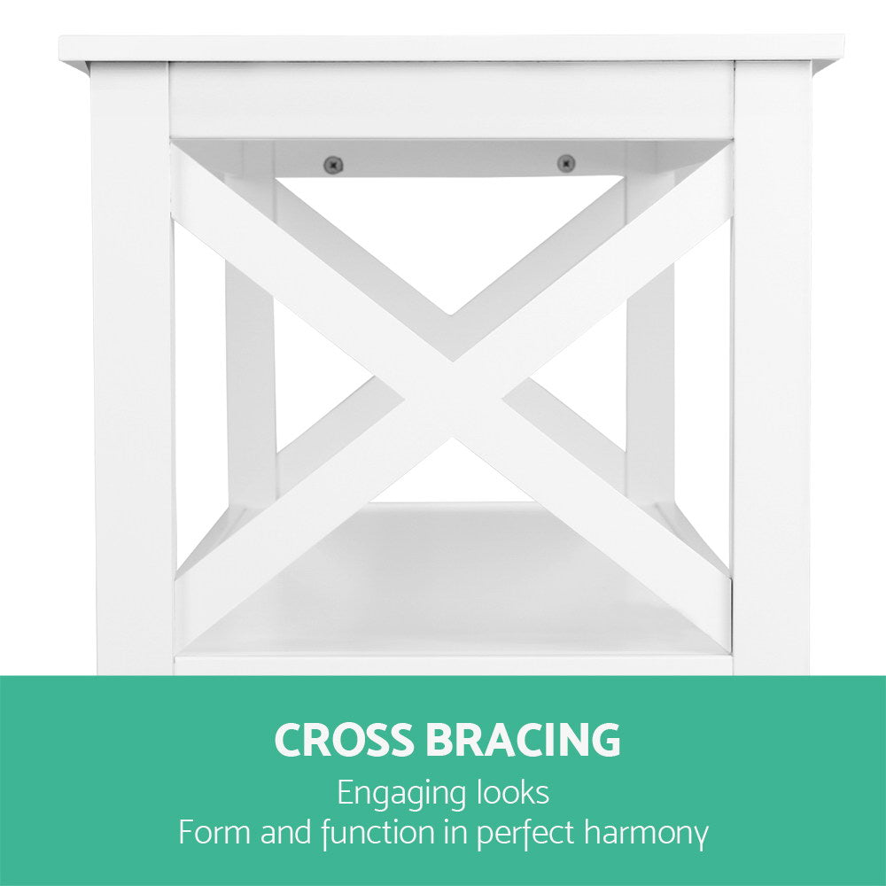 Artiss Console Table 3-tier White Polly - Chez Guru