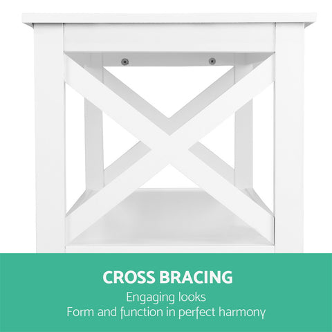 Artiss Console Table 3-tier White Polly - Chez Guru