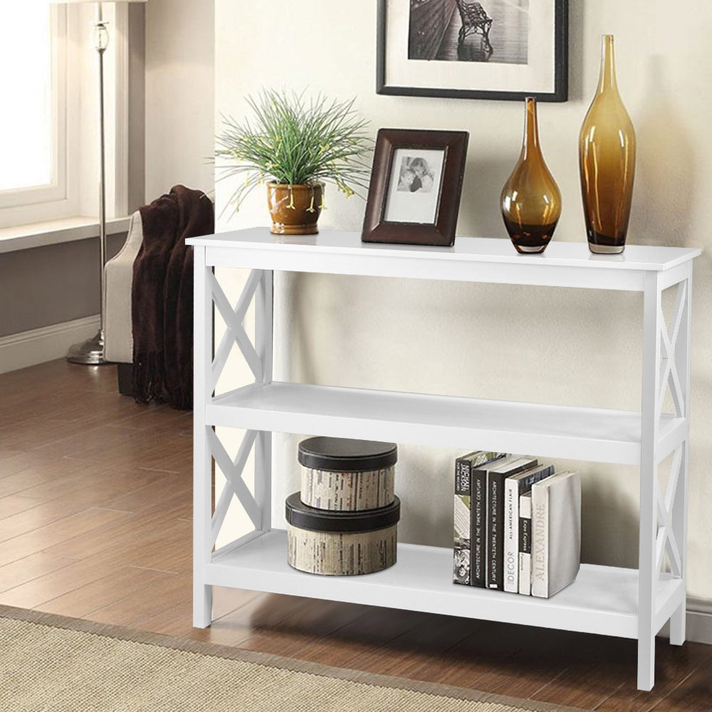 Artiss Console Table 3-tier White Polly - Chez Guru
