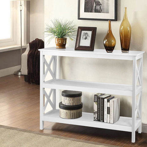 Artiss Console Table 3-tier White Polly - Chez Guru