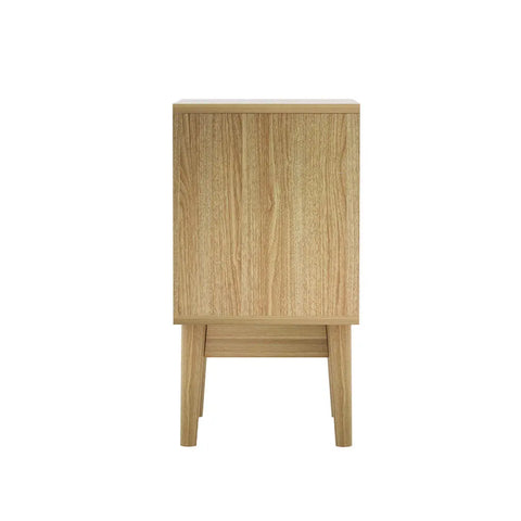 Artiss Rattan Bedside Table 1 Drawer with Shelf - REI Oak - Chez Guru