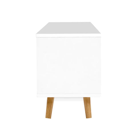 Artiss TV Cabinet Entertainment Unit 120cm Wood White Gino - Chez Guru