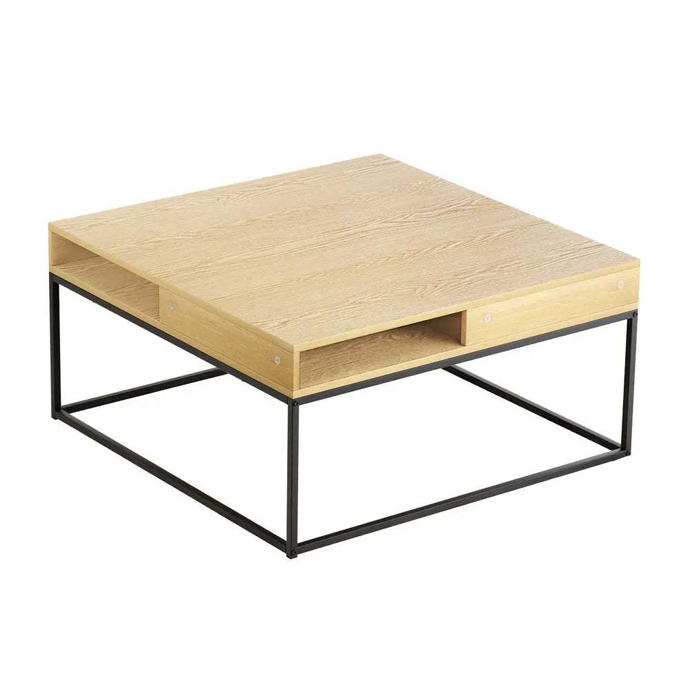 Artiss Coffee Table Storage Shelf Metal Frame - Chez Guru