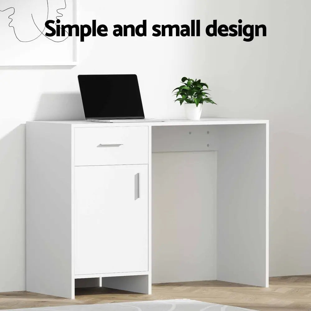 Artiss Computer Desk Drawer Cabinet White 100CM Chez Guru