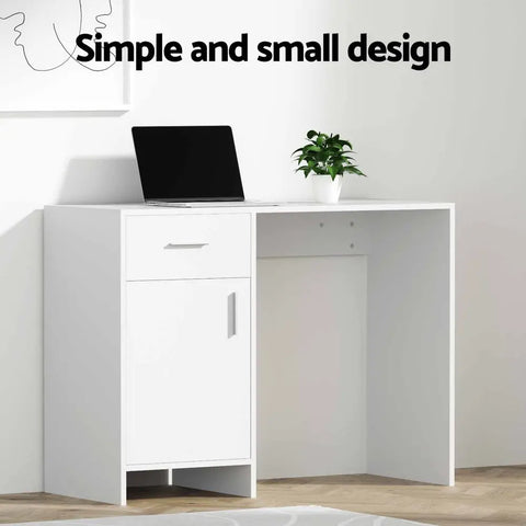 Artiss Computer Desk Drawer Cabinet White 100CM Chez Guru