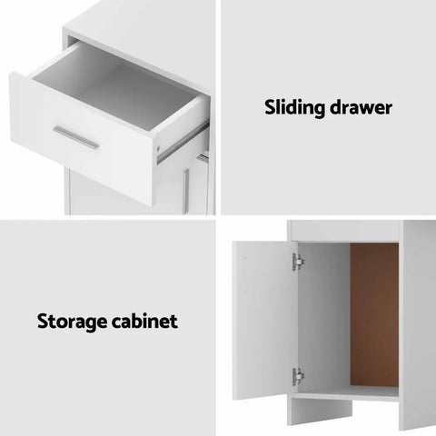 Artiss Computer Desk Drawer Cabinet White 100CM Chez Guru