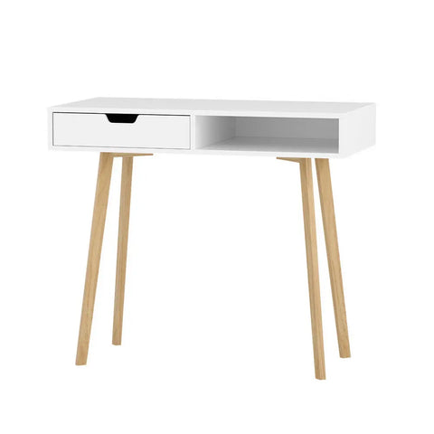 Artiss Computer Desk Drawer Cabinet Shelf White 90CM Chez Guru