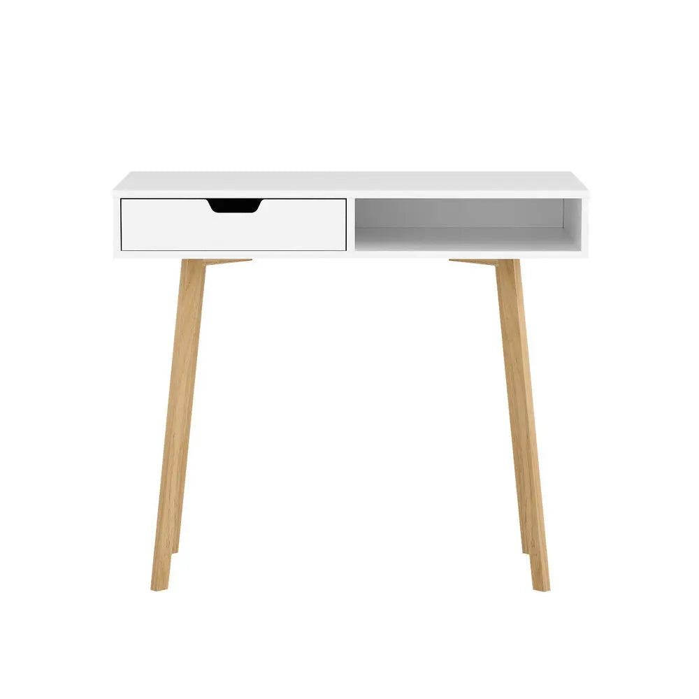 Artiss Computer Desk Drawer Cabinet Shelf White 90CM Chez Guru