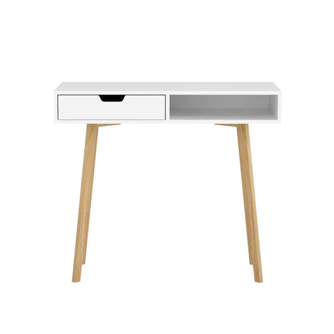 Artiss Computer Desk Drawer Cabinet Shelf White 90CM Chez Guru