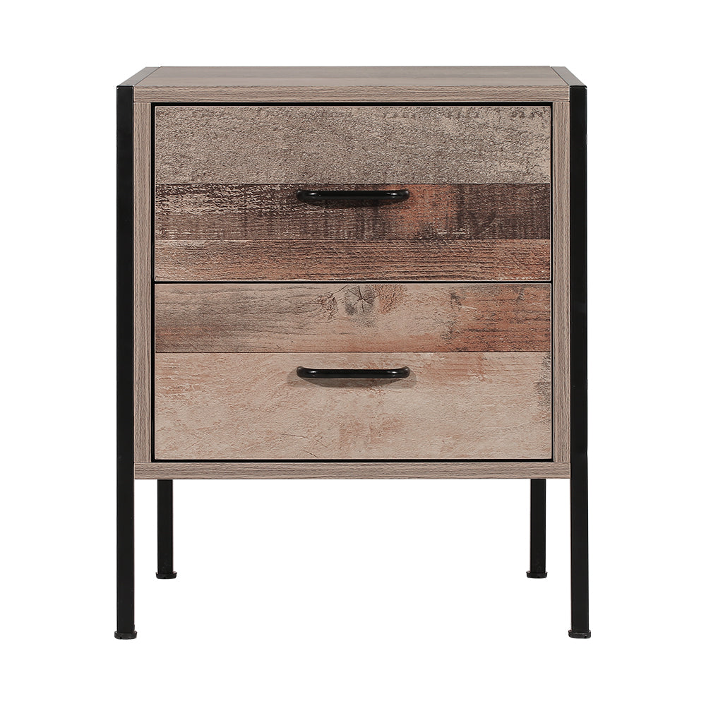 Artiss Bedside Table 2 Drawers - BARNLY Chez Guru
