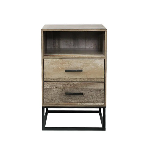 Artiss Bedside Table 2 Drawers with Shelf - BADAN - Chez Guru