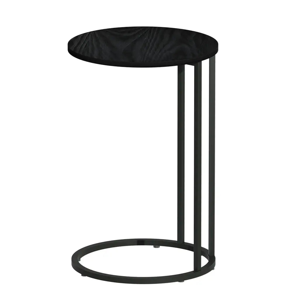 Artiss Coffee Table Side Table Round Black Martha - Chez Guru