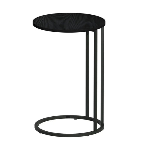 Artiss Coffee Table Side Table Round Black Martha - Chez Guru