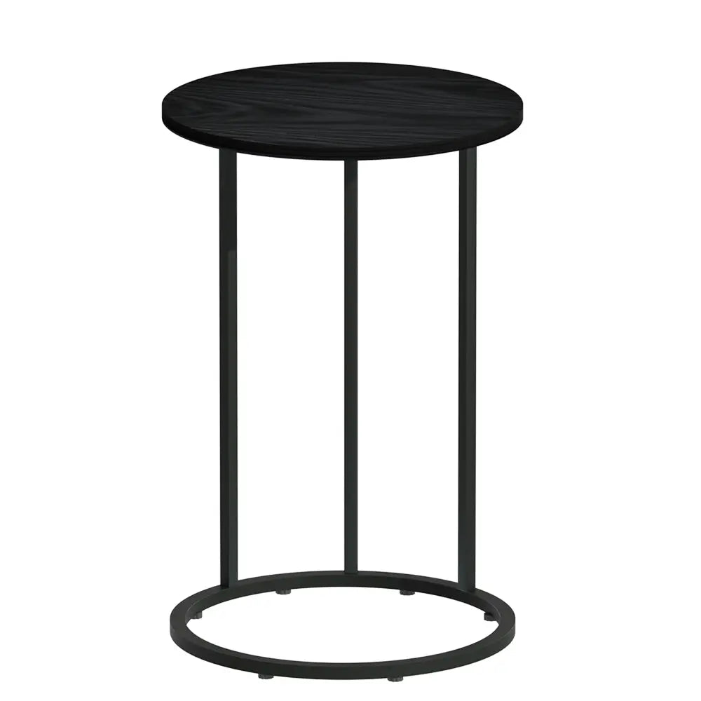 Artiss Coffee Table Side Table Round Black Martha - Chez Guru