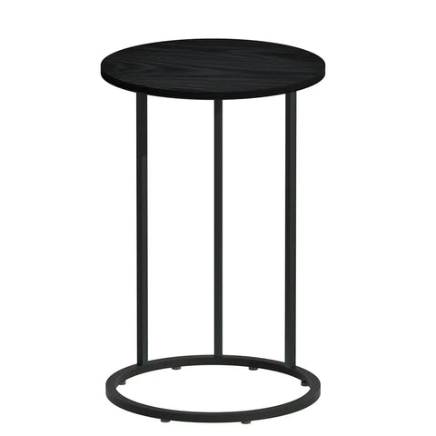 Artiss Coffee Table Side Table Round Black Martha - Chez Guru