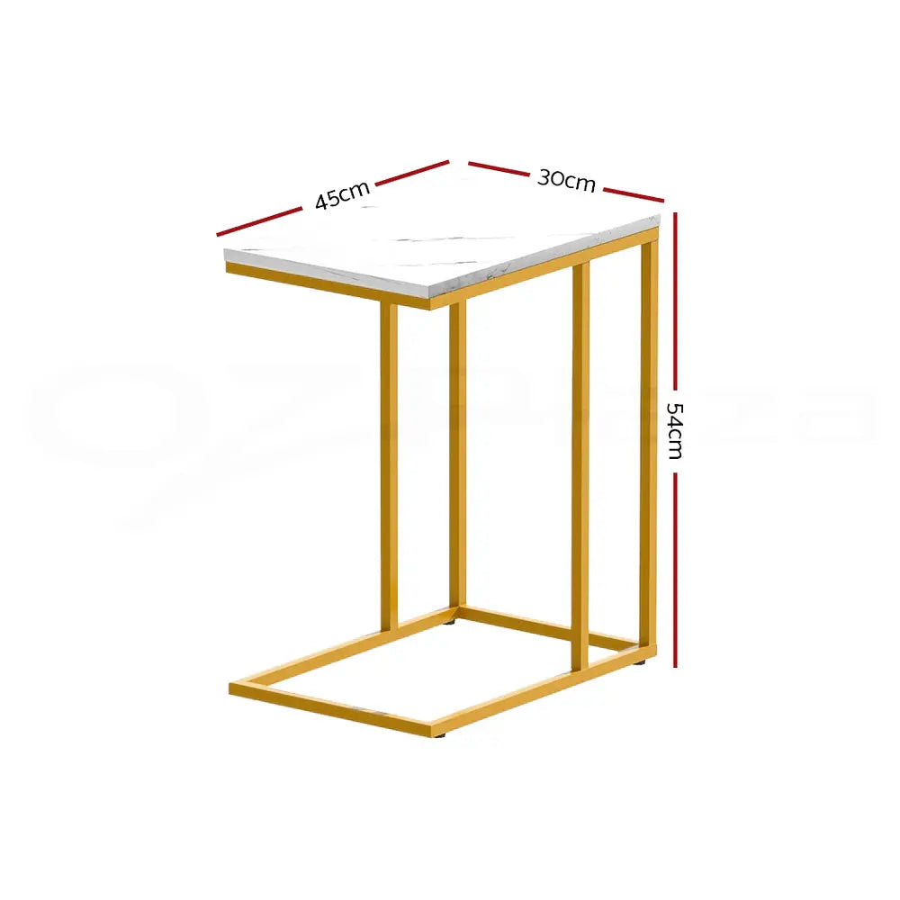 Artiss Coffee Table Side Table Marble Effect Emma Chez Guru