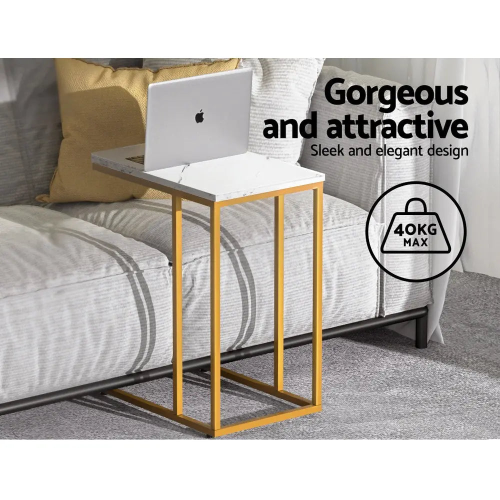 Artiss Coffee Table Side Table Marble Effect Emma Chez Guru