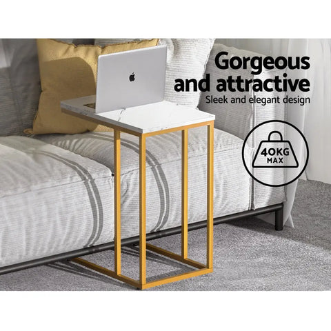 Artiss Coffee Table Side Table Marble Effect Emma Chez Guru