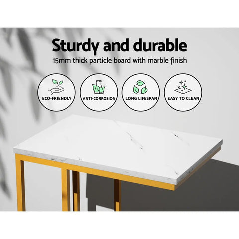 Artiss Coffee Table Side Table Marble Effect Emma Chez Guru