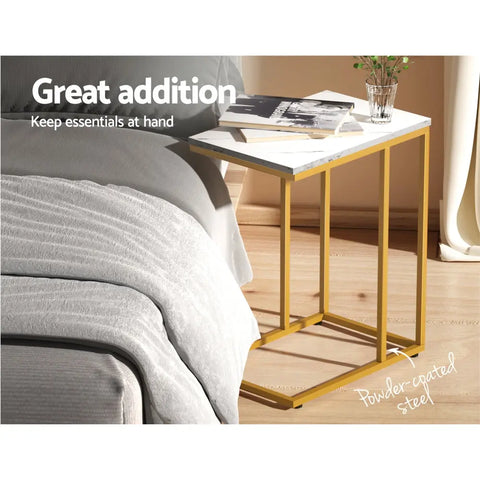 Artiss Coffee Table Side Table Marble Effect Emma Chez Guru
