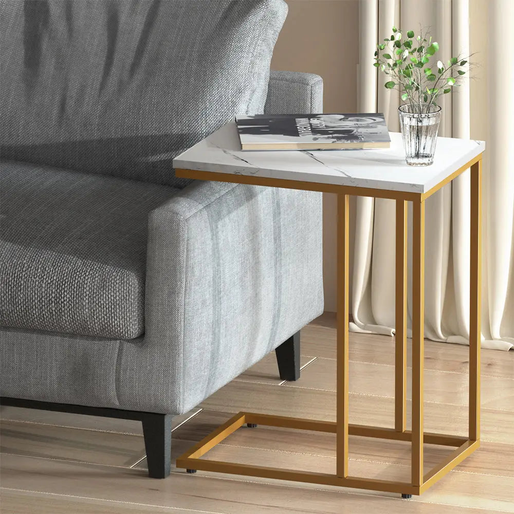 Artiss Coffee Table Side Table Marble Effect Emma Chez Guru