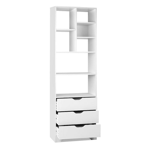 Artiss Bookshelf with Drawers - NANA White Chez Guru