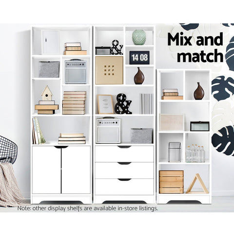 Artiss Bookshelf with Drawers - NANA White Chez Guru