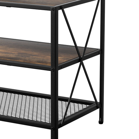 Artiss Entertainment Unit TV Stand 3-tier Display Shelves Vintage Rustic Walnut Chez Guru