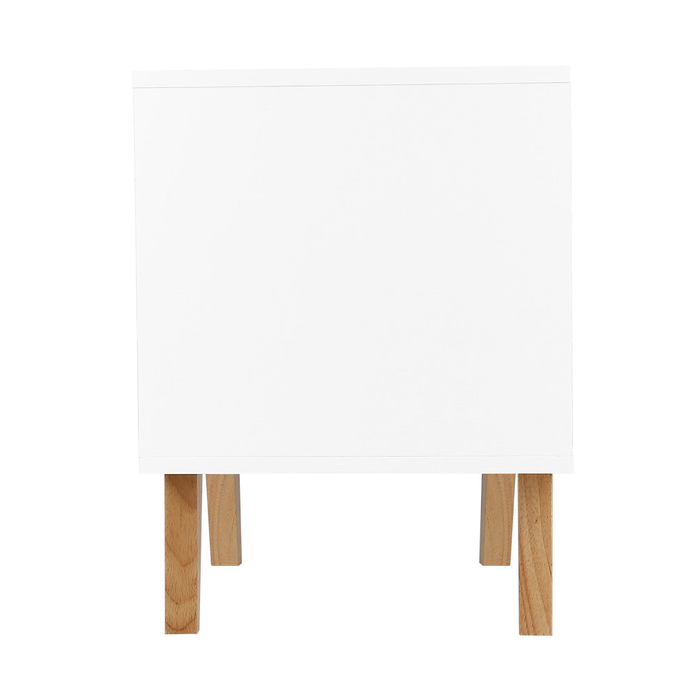 Artiss Bedside Table 2 Drawers - ANDERS White Chez Guru