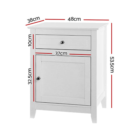 Artiss Bedside Tables Side Table Drawers Nightstand White Chez Guru