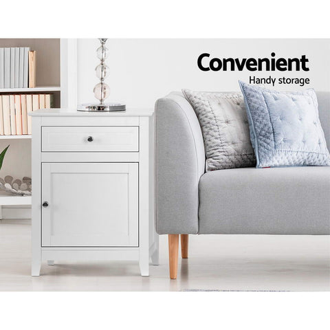 Artiss Bedside Tables Side Table Drawers Nightstand White Chez Guru