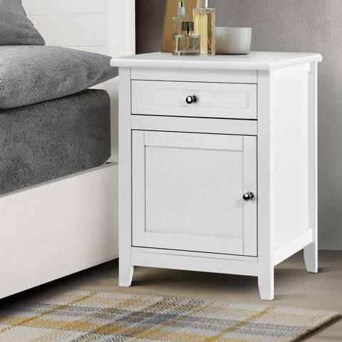 Artiss Bedside Tables Side Table Drawers Nightstand White Chez Guru