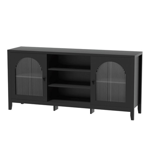Artiss Buffet Sideboard Shelves Double Doors - Black Chez Guru