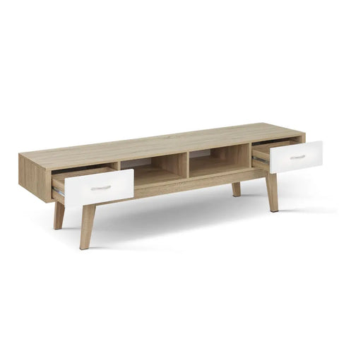 Artiss TV Cabinet Entertainment Unit 180cm Oak White Gary - Chez Guru