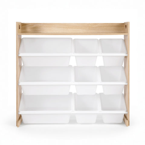 Keezi Kids Toy Box 9 Bins Bookshelf Organiser Display Shelf Storage Rack Wooden