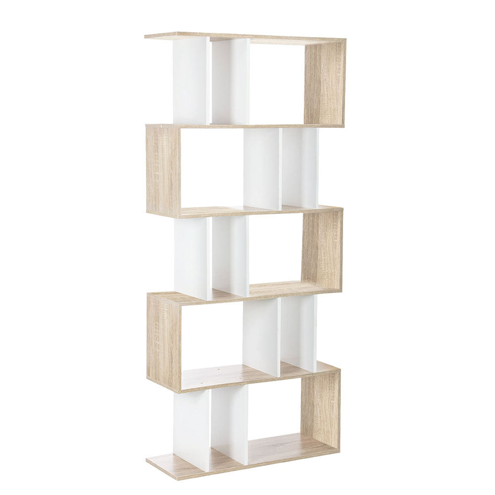 Artiss Bookshelf 5 Tiers - RITA White and Oak Chez Guru